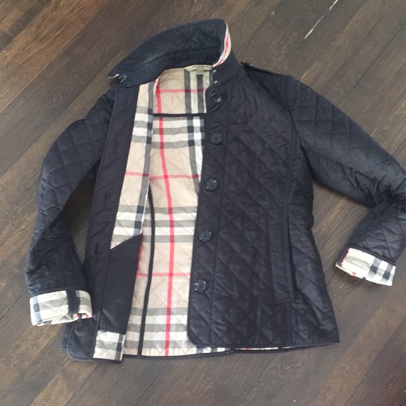 poshmark burberry quilted jacket